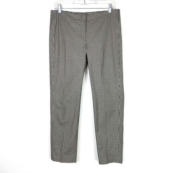 J. Jill Cream & Black Gingham Check Cropped Trouser Pants - Picture 1 of 5